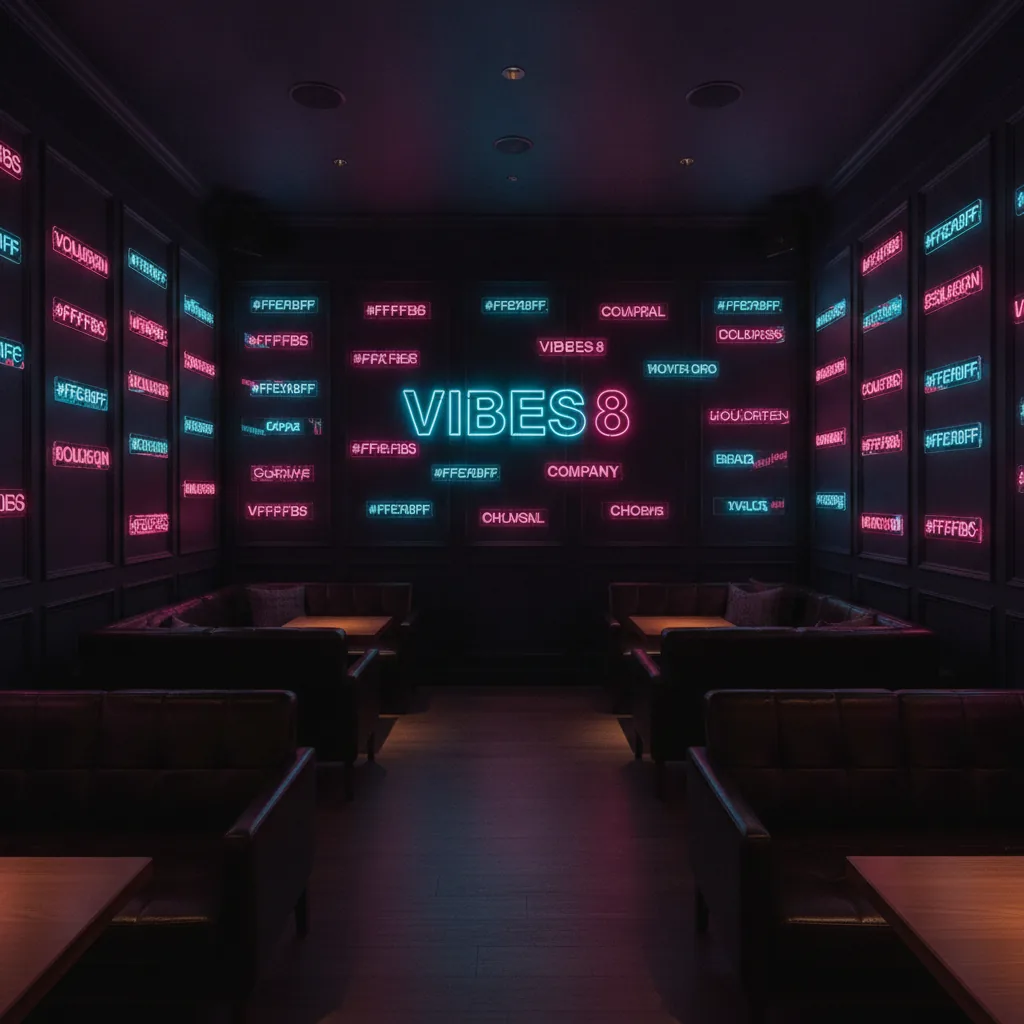 VIBES 8 メインフロアのネオンウォール